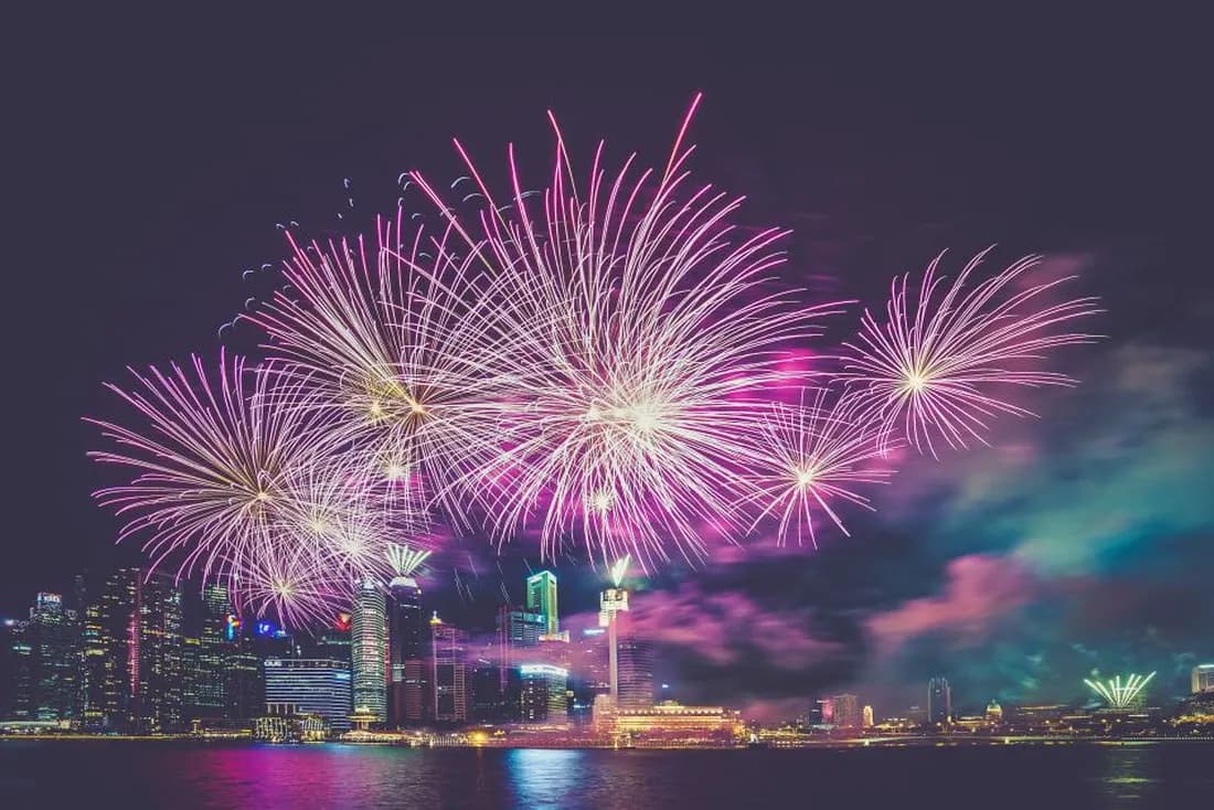 Fireworks celebrating a rank achievement